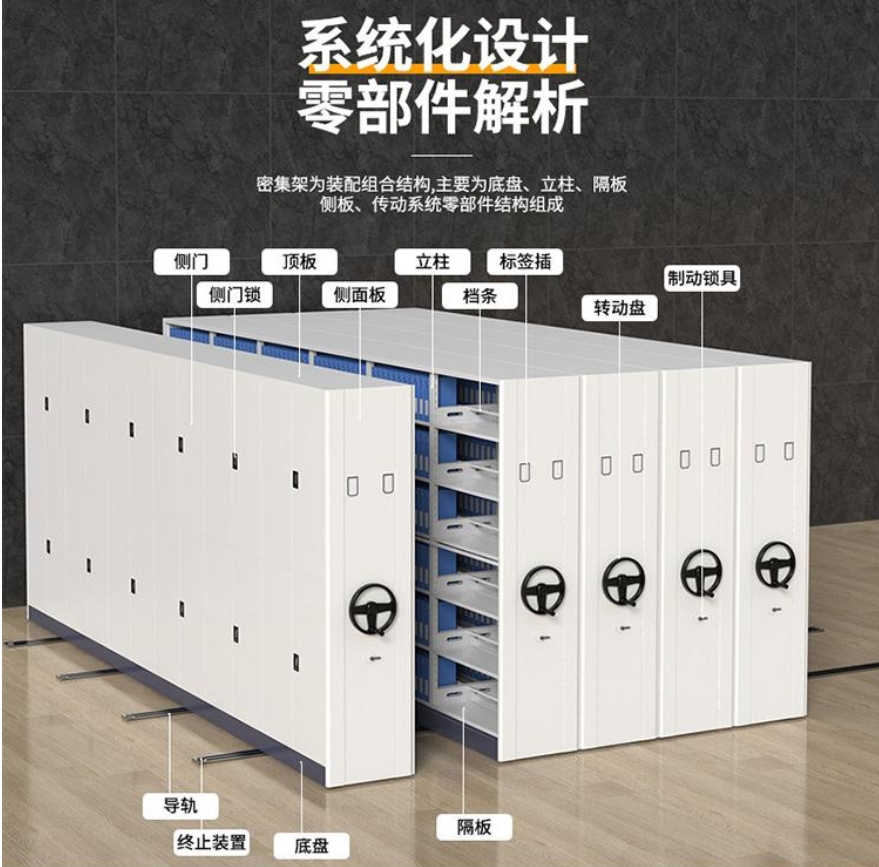 凌迪星自动文件密集架900*560*2300mm组高清大图