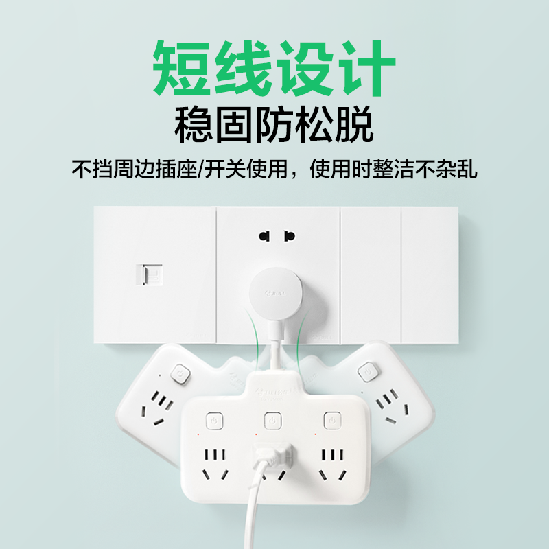 公牛插排柔线分控快充插座转换器带usb充电家用宿舍延长神器排插高清大图