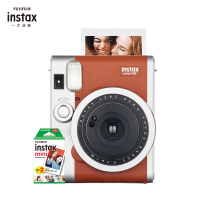 富士(FUJIFILM)INSTAX立拍立得 一次成像 胶片相机 mini90银棕色相机 套装二(含20张相纸)