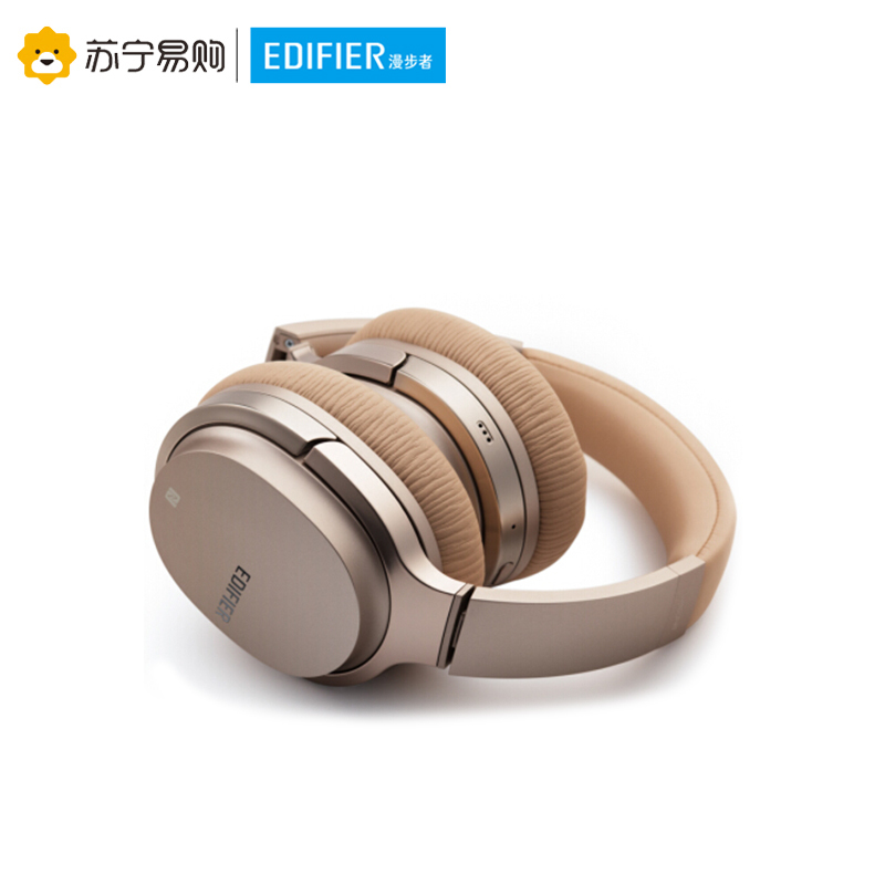 Edifier/漫步者 W860NB蓝牙无线耳机头戴式3.5mm插孔主动降噪耳机睡眠飞机 金色