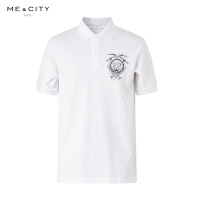 MECITY男装2020夏季新款纯棉韩版休闲印花宽松短袖Polo衫男