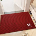 新款红色入户门地垫门口进门垫家用除尘防滑免洗耐脏喜庆脚垫地毯 60*90CM【进门推荐】【蹭土除尘】 绣花-足迹-深红
