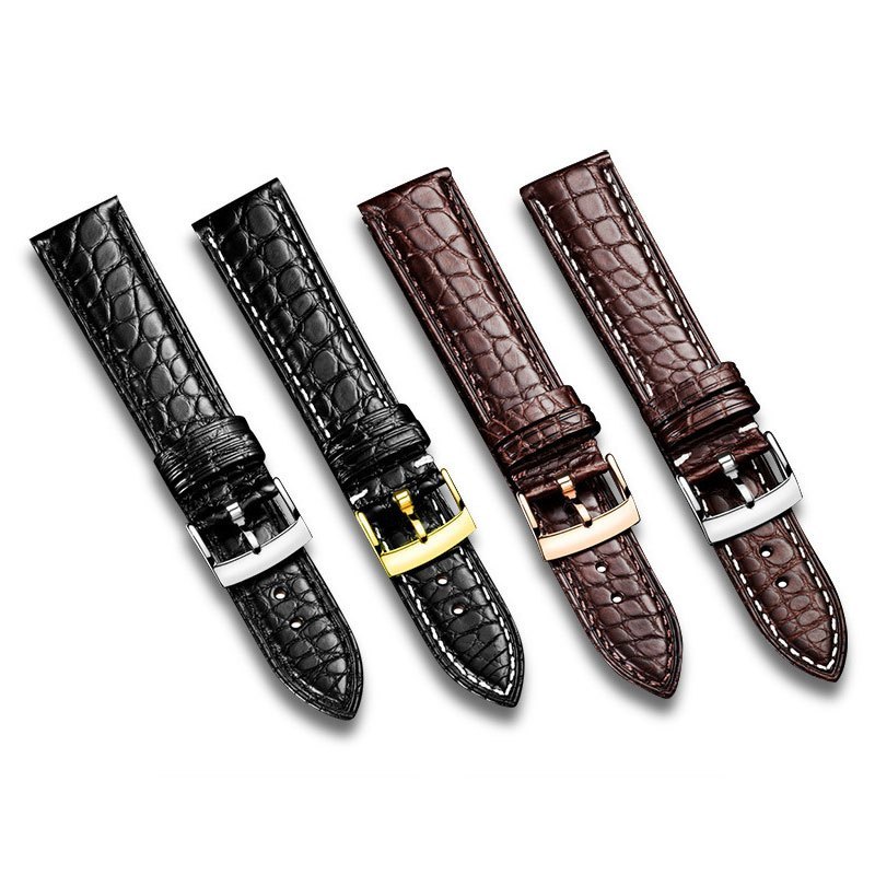 千本樱鳄鱼皮表带男士真皮针扣手表带代用dw万国美度欧米茄天王精工