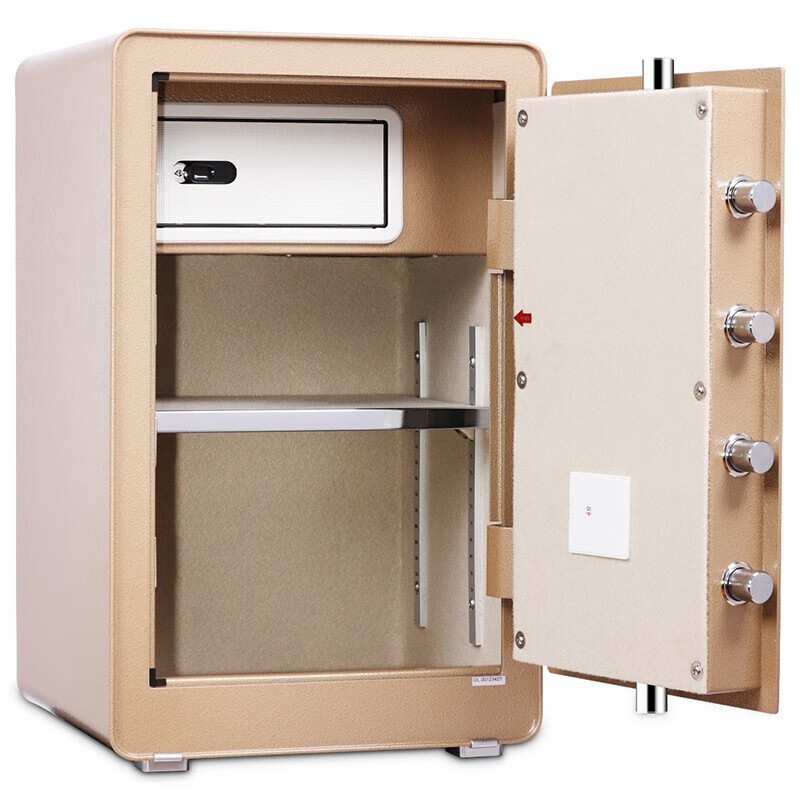 得力(deli)保险柜4084 高60CM全钢防盗保管柜 办公密码保险保管箱 金色高清大图