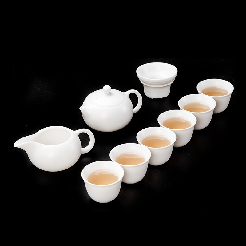 鼎亨中国德化白瓷功夫茶具套装盖碗公道茶杯茶壶西施壶品茗杯陶瓷