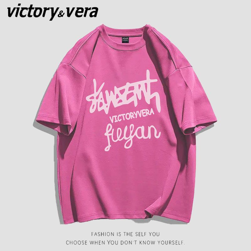 VICTORYVERA学生港风短袖t恤女2022夏季新款欧美字母印花上衣百搭