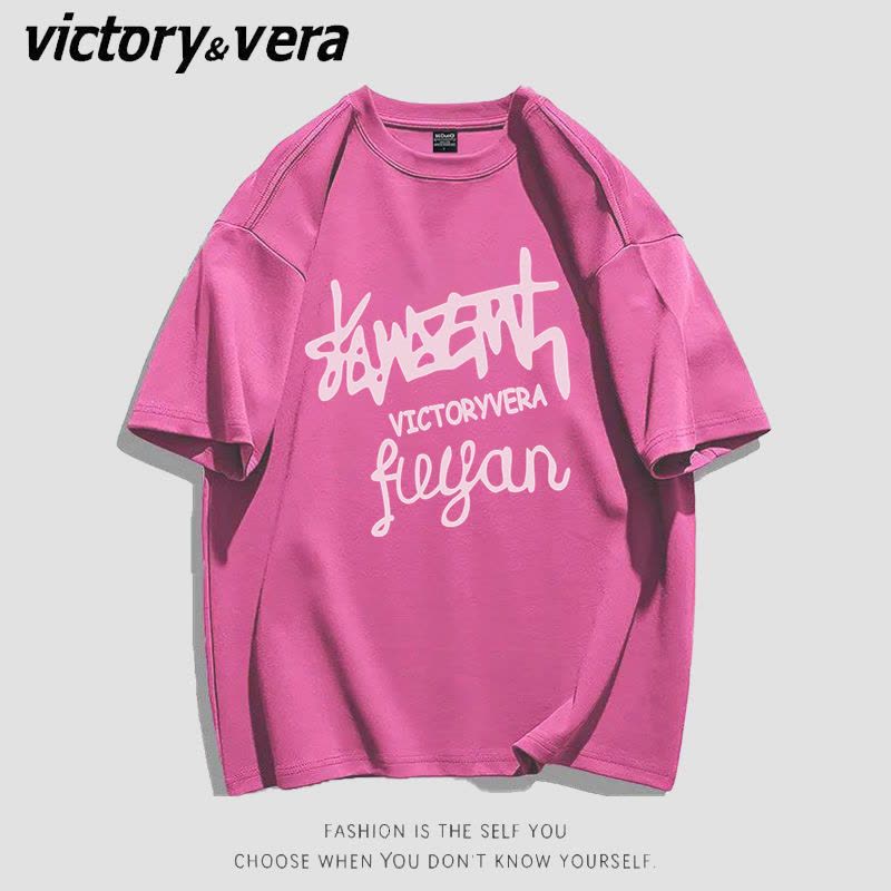 VICTORYVERA学生港风短袖t恤女2022夏季新款欧美字母印花上衣百搭图片