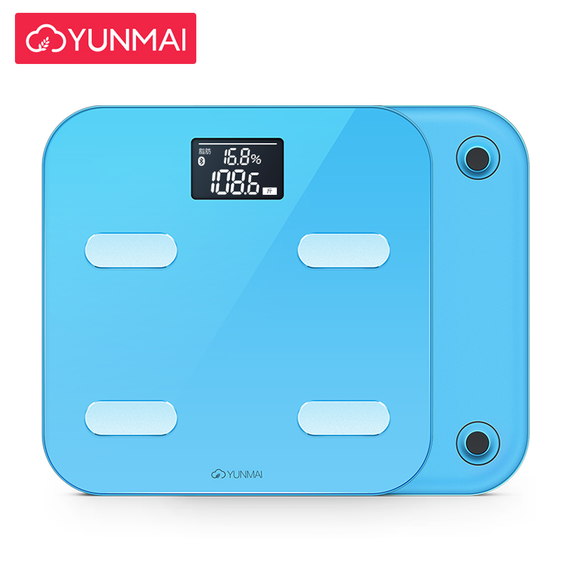 云麦(YUNMAI)好轻Color智能家用体脂称健康秤蓝色 29项身体数据测量 精准测体脂称体重 钢化玻璃材质 重量2.2KG高清大图