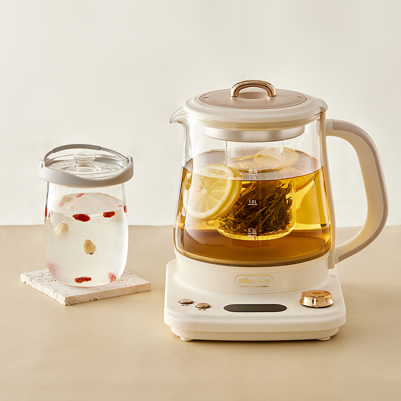 小熊(Bear) 养生壶 高端办公室煮茶壶 1.5升家用迷你煮水壶电茶壶花茶壶轻音壶 YSH-E15L7 配炖盅滤网