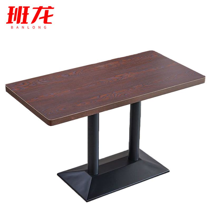 班龙食堂餐桌120*60*75cm胡桃色张图片