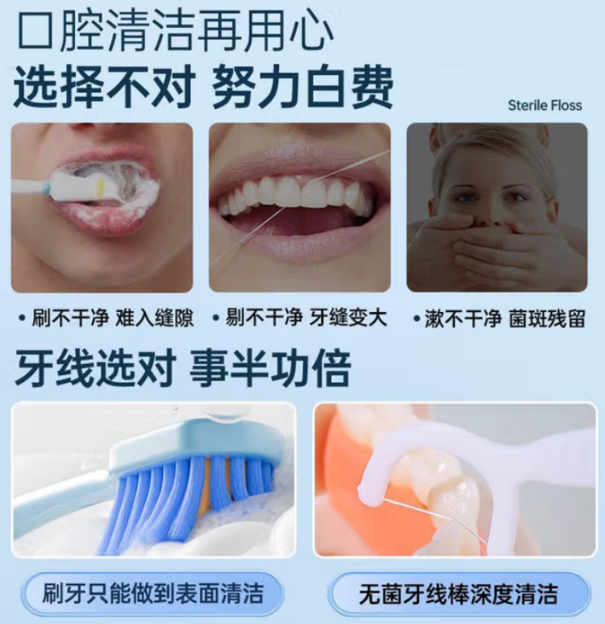海氏海诺 牙线棒独立装 (50只/盒) 180盒每箱 1箱高清大图