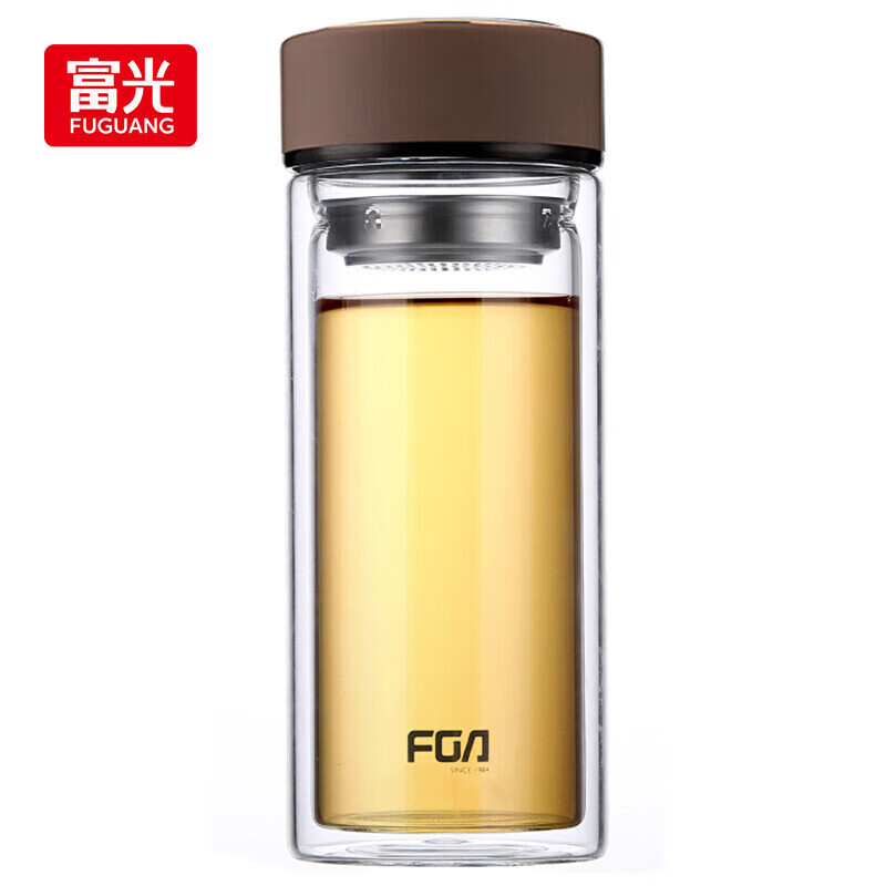 富光(FUGUANG) WFB1020-500 500ml 双层玻璃杯 (计价单位:个) 咖啡色