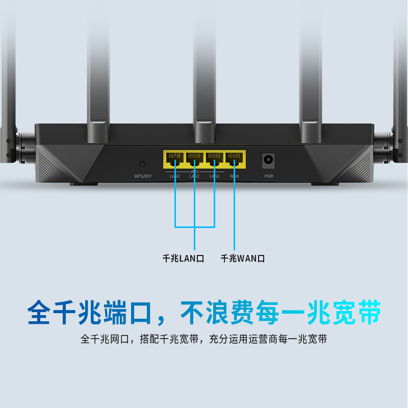 飞邑(FEIYI)FY-217G AC2100双频无线路由器千兆端口家用穿墙WiFi信号增强 7天线高端游戏路由器