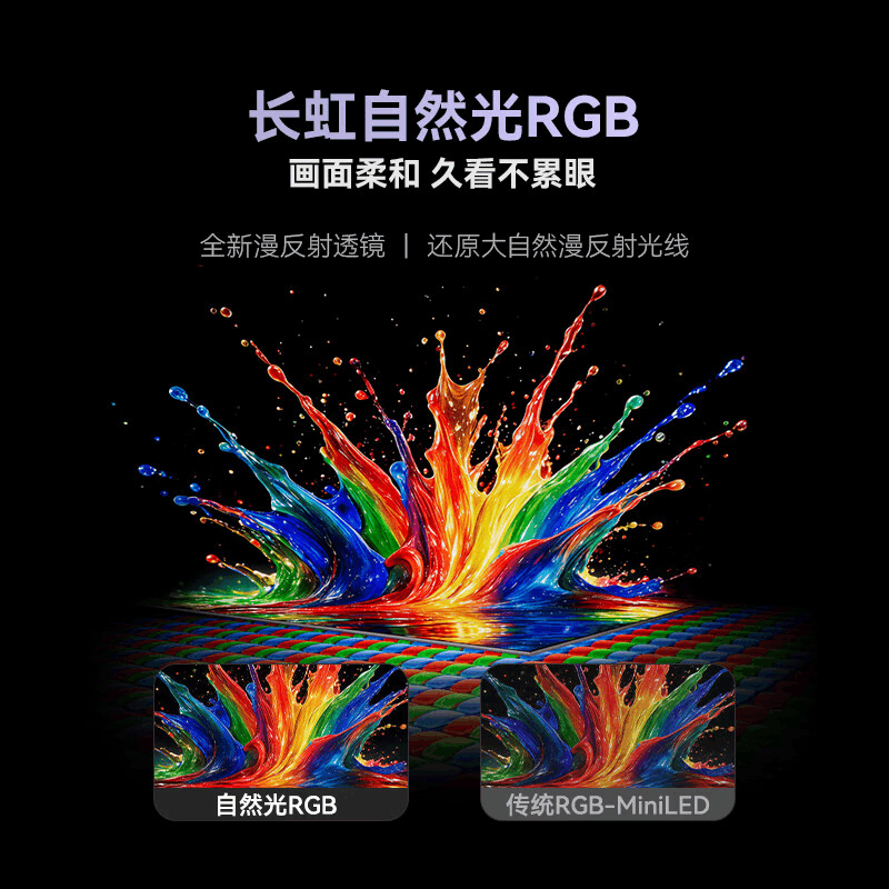 长虹电视75D7S Ultra 75英寸RGB-MiniLED壁画电视六面纯平 全贴墙AI光翼 平板电视机 75英寸图片