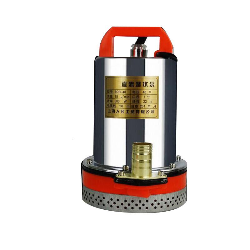 汐岩水泵48V 12V240V直流潜水泵插头的抽水泵家用小型刷车农用500w高扬程 12V180W2.5米电线高清大图