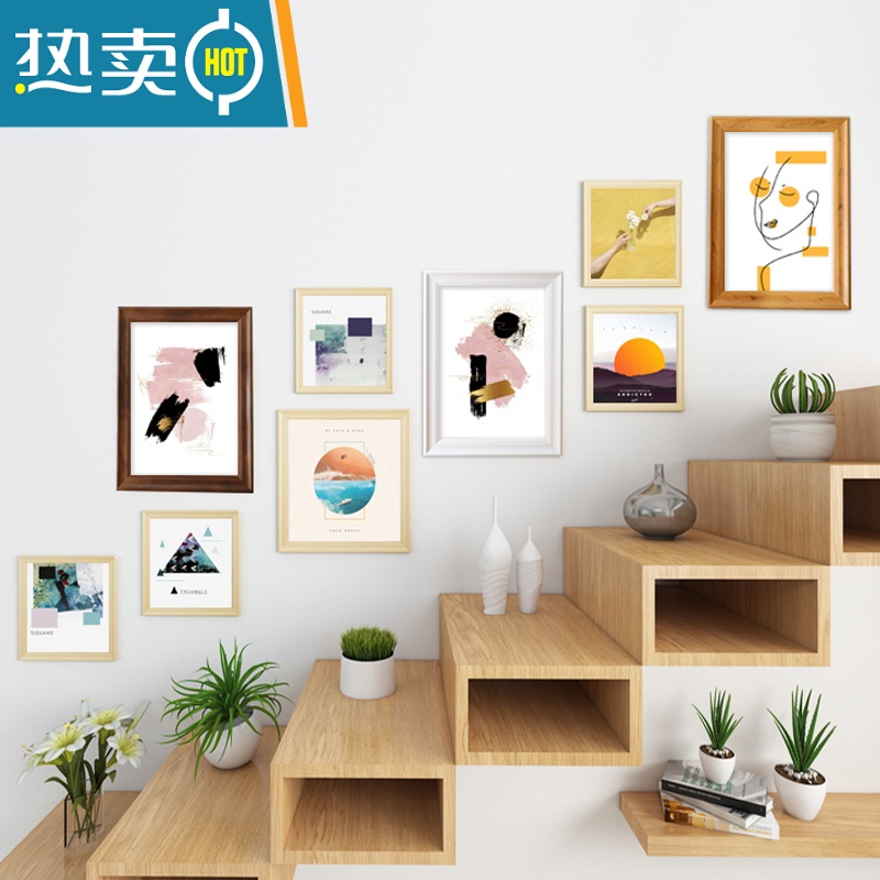 敬平复古小相框洗照片摆台A4实木装裱画框架相片挂墙7寸6六8七5定制a3 长方形亮白色 12寸摆挂两用(注意区分长方高清大图