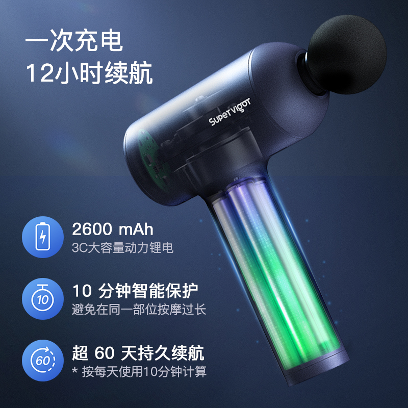 [高端]超级活力筋膜枪大力度肌肉放松按摩仪专业训练级无刷电机电动按摩器颈膜肌膜枪便携低噪音体育 男女生-Plus增强型