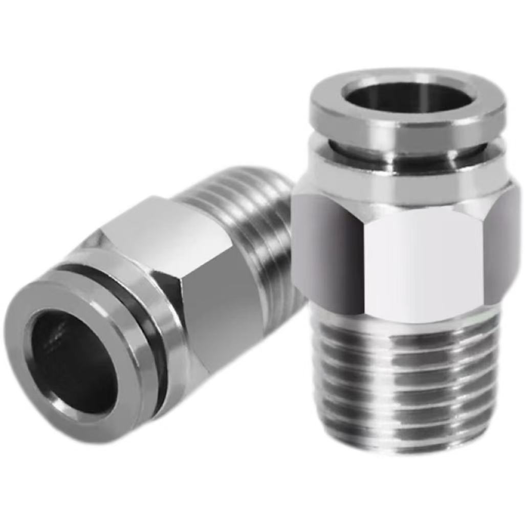 中锦科技 不锈钢气管快速接头接管口径12mm 螺纹1/2[4分]个高清大图