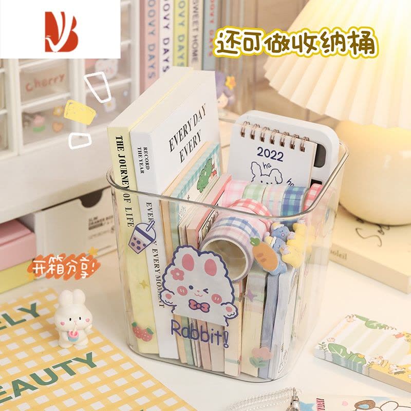 三维工匠桌面小型垃圾桶可爱轻奢办公室学生宿舍书桌收纳桶车载透明垃圾筒图片