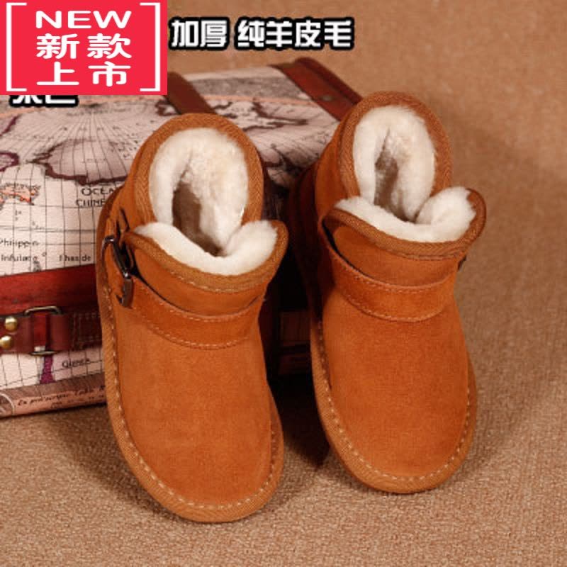 可莉允升级版澳洲羊一体儿童雪地靴男童鞋子冬季女童棉鞋防水宝宝鞋图片