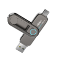 朗科 固态U盘 US7 512G USB3.2+TYPE-C 读取速550M/S 深灰色 JXGKXM