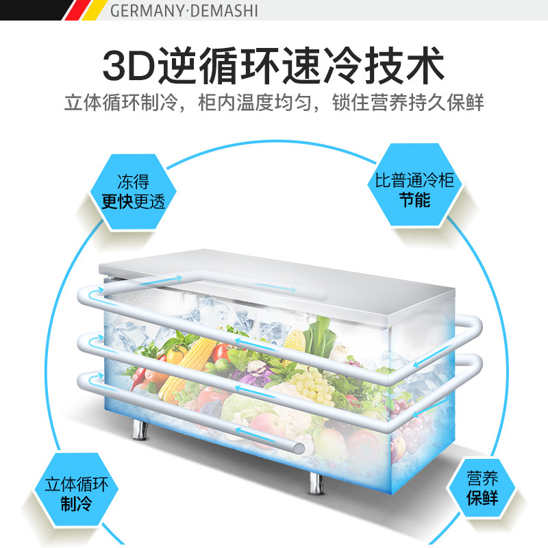 德玛仕(DEMASHI)商用冷藏工作台 全冷藏 1.2*0.6*0.8米 TDC-12A 经济款