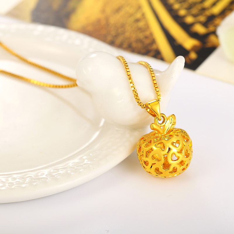 金六福珠宝节日项链女首饰坠女镀金配礼盒专柜票