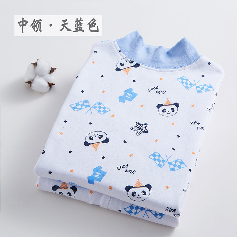 3-17岁儿童内衣套装男童女童中大童中圆领秋衣秋裤高清大图