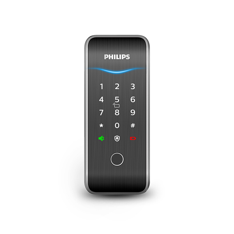 飞利浦(PHILIPS)151(珍珠银)5000系列辅助式智能门锁指纹锁密码锁家用智能锁电子锁室内门玻璃门锁