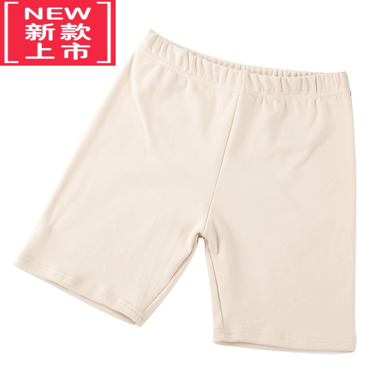 可莉允女童春秋款纯色磨毛棉打底裤五分裤弹力女孩中裤可配裙保暖护腿保暖裤