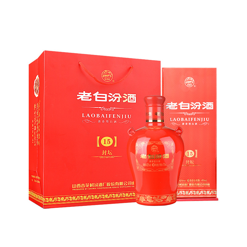 42度封坛15汾酒475ml*6瓶粮食酒