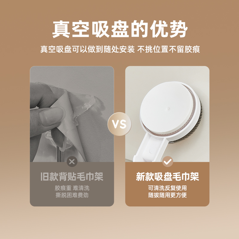 意可可(ecoco) 吸盘伸缩毛巾架(1000mm)E25132枪灰色高清大图