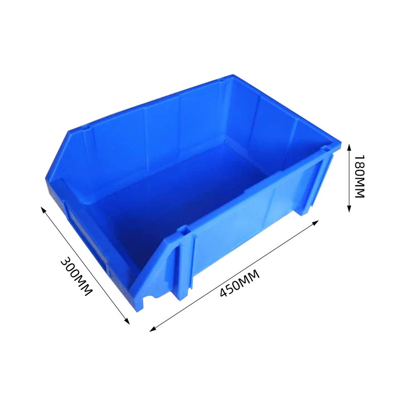 翌嘉 YJ5091052 加厚物料盒组合式零件盒 斜口盒 450x300x180mm蓝色高清大图