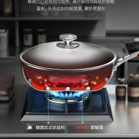 康巴赫炒锅煎炒锅蜂窝煎炒两用锅316L不锈钢28cm平底炒锅深煎锅少油烟炒菜锅具电磁炉燃气明火通用