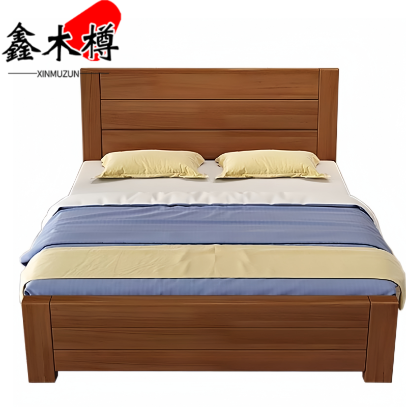 鑫木樽实木床j1.2m床张高清大图