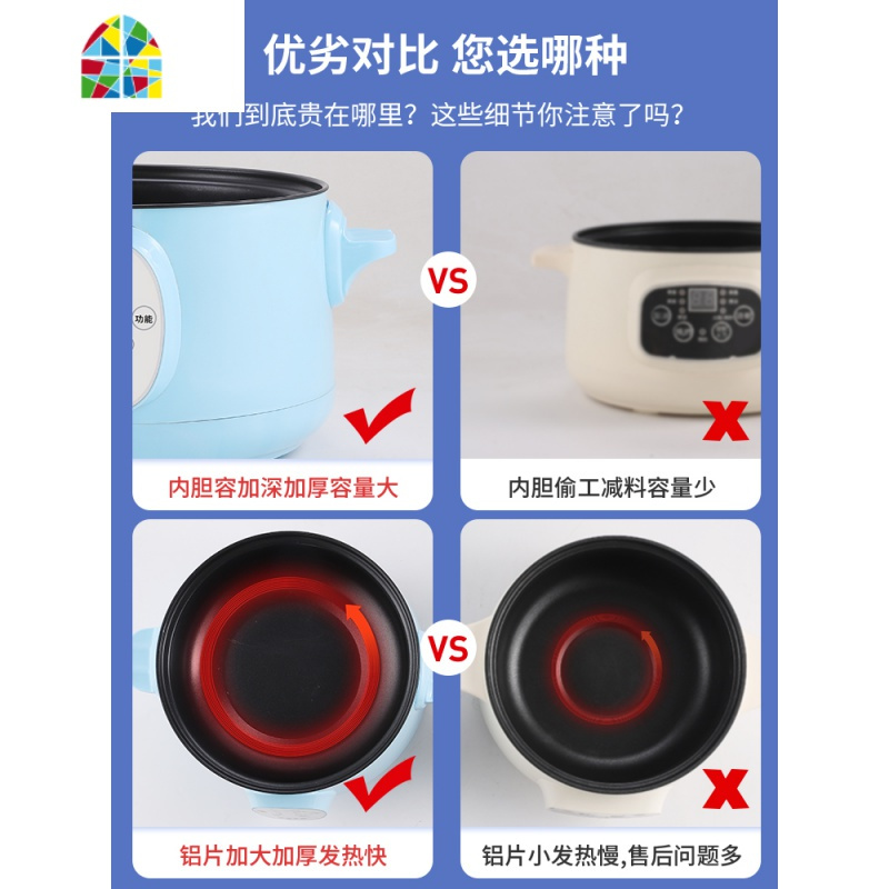 电蒸锅多功能家用大容量蒸煮一体锅蒸菜器插电小型自动断电电蒸笼 FENGHOU 28CM天空蓝智能款4-6人可预约定时