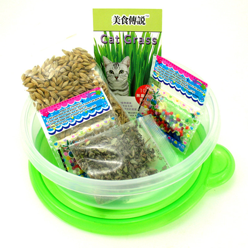水晶猫草猫咪零食美食传说大麦猫草种子送猫薄荷套装去毛球