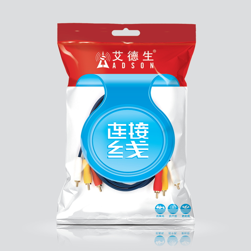 ADSON艾德生工程三莲花对三莲花线(红黄白)加粗型AV音视频连接线电视连接机顶盒音视频连接线 3米