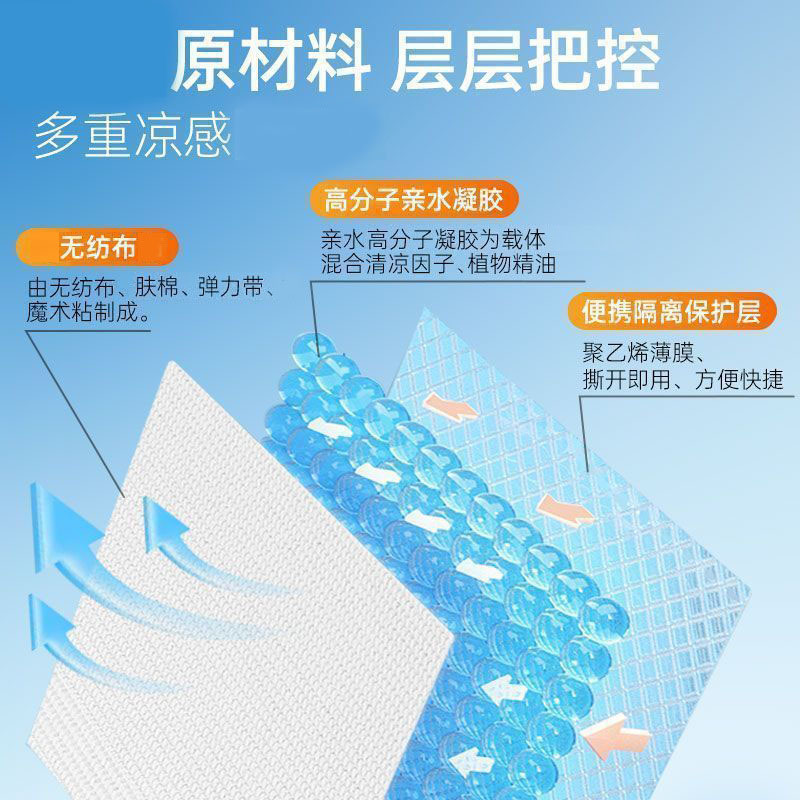 海氏海诺 2袋6条夏季清凉运动头带户外训练运动降温降热冰凉贴冰感凉爽运动头带高清大图