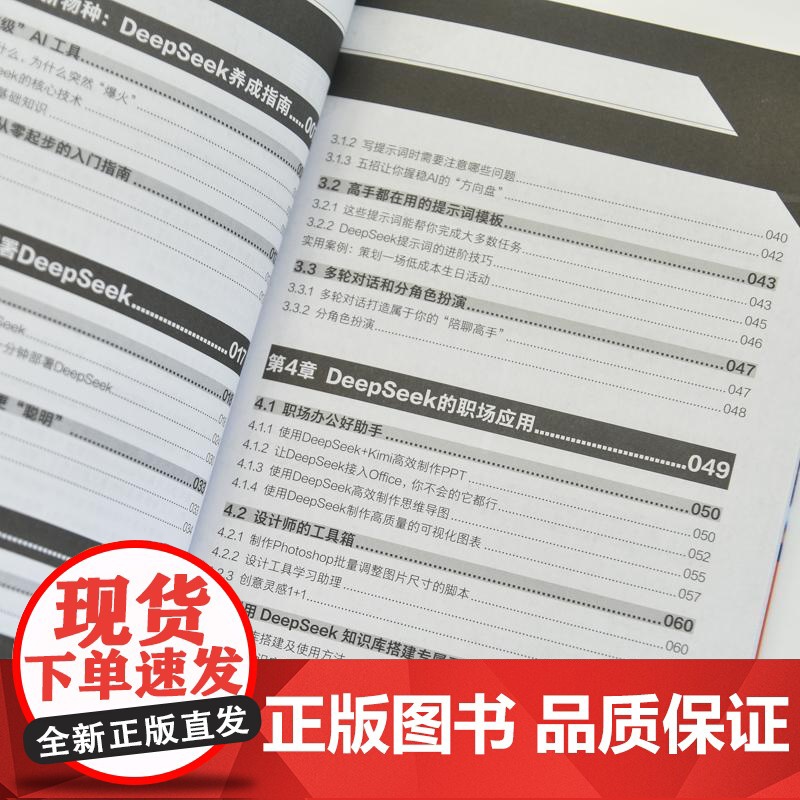 deepseek教程书DeepSeek极简入门实用手册 deepseek从入门到精通*基础上手 AI办公高清大图