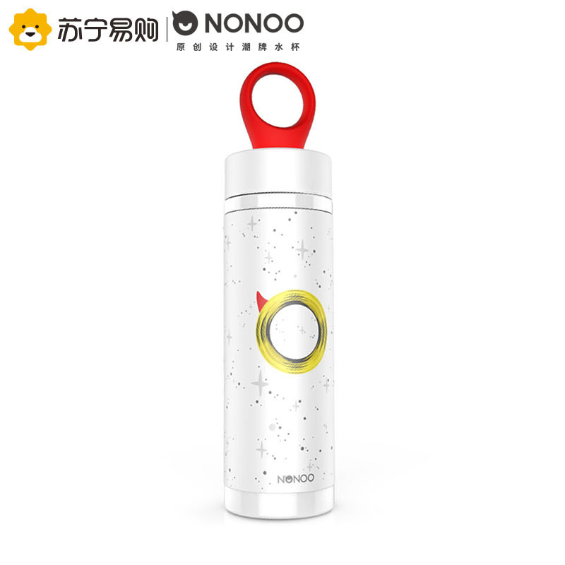 NONOO潮我看保温杯情侣学生男女创意时尚便携直身杯艺术荧光杯带手柄360ml 星空白