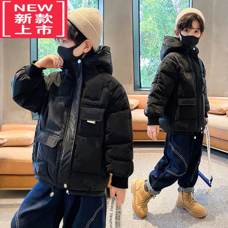 可莉允男童棉服2022新款童装中大童儿童加厚外套冬季棉袄男孩洋气棉衣潮图片