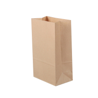 安赛瑞 黄牛皮纸袋食品收纳纸袋包装袋打包袋 12×7×22cm 非防油(加厚款) 50个装