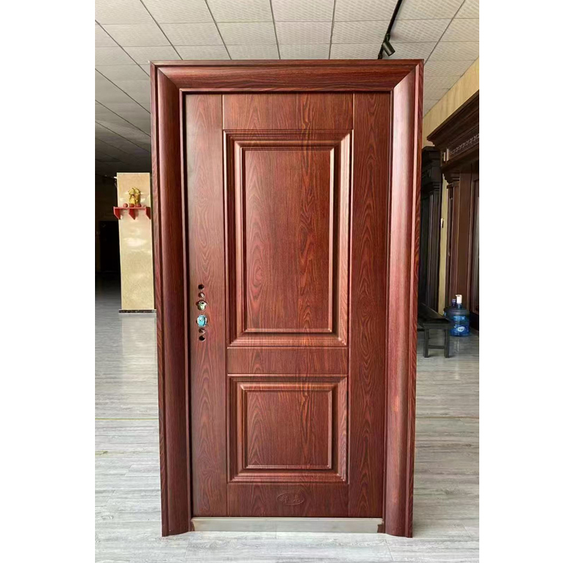 钢制防盗门 木纹 含门套及门框2070mm*1050mm 内开高清大图