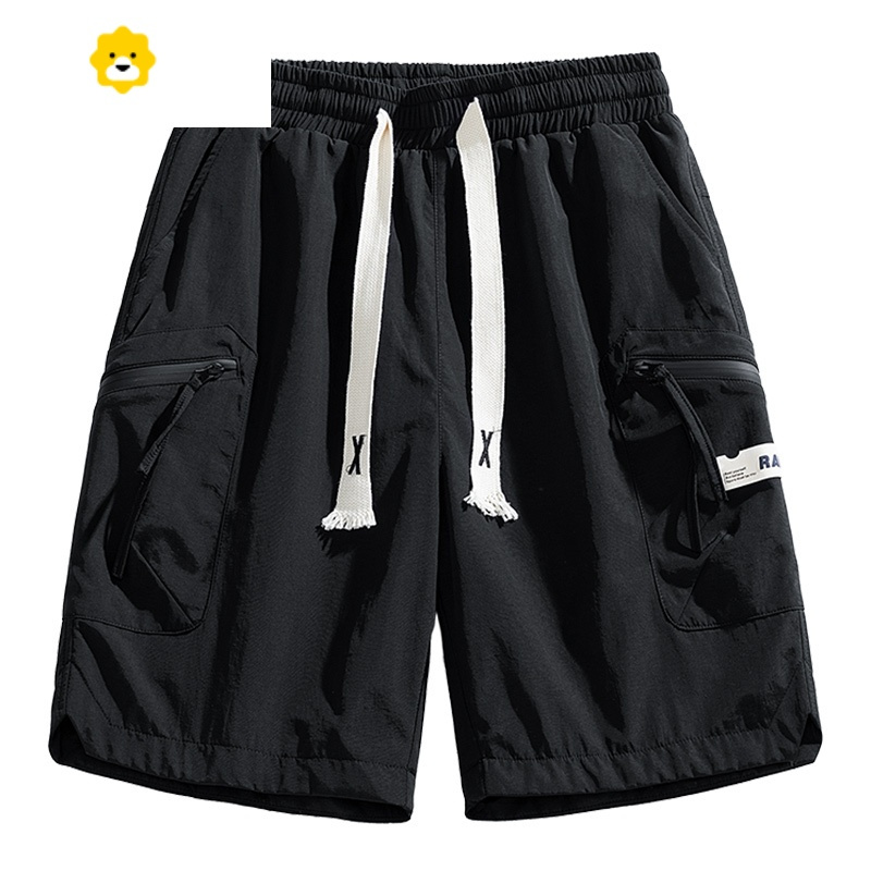 fishbasket季大码运动男士裤子休闲弹力纯色短裤加肥胖哥速干大裤衩