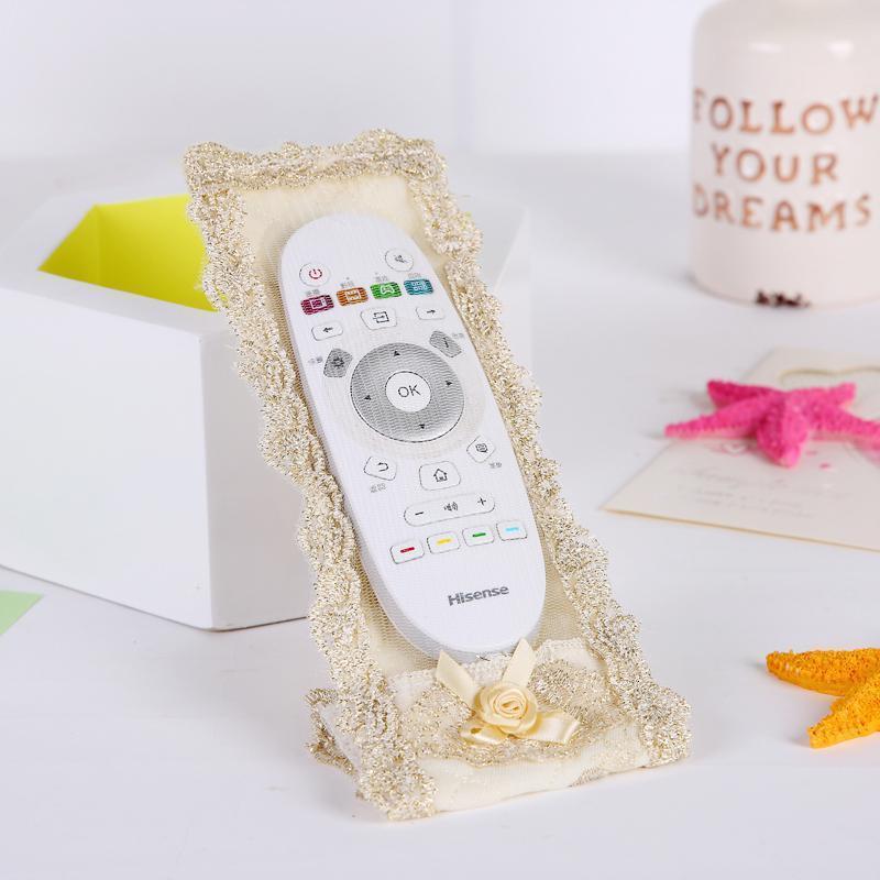 森美人欧式布艺遥控器保护套蕾丝刺绣防尘罩电视空调机顶盒遥控套 华丽风情中号