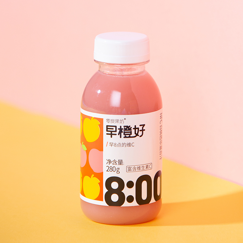 零度果坊 NFC鲜榨果汁 白桃芭乐汁280ml*8瓶