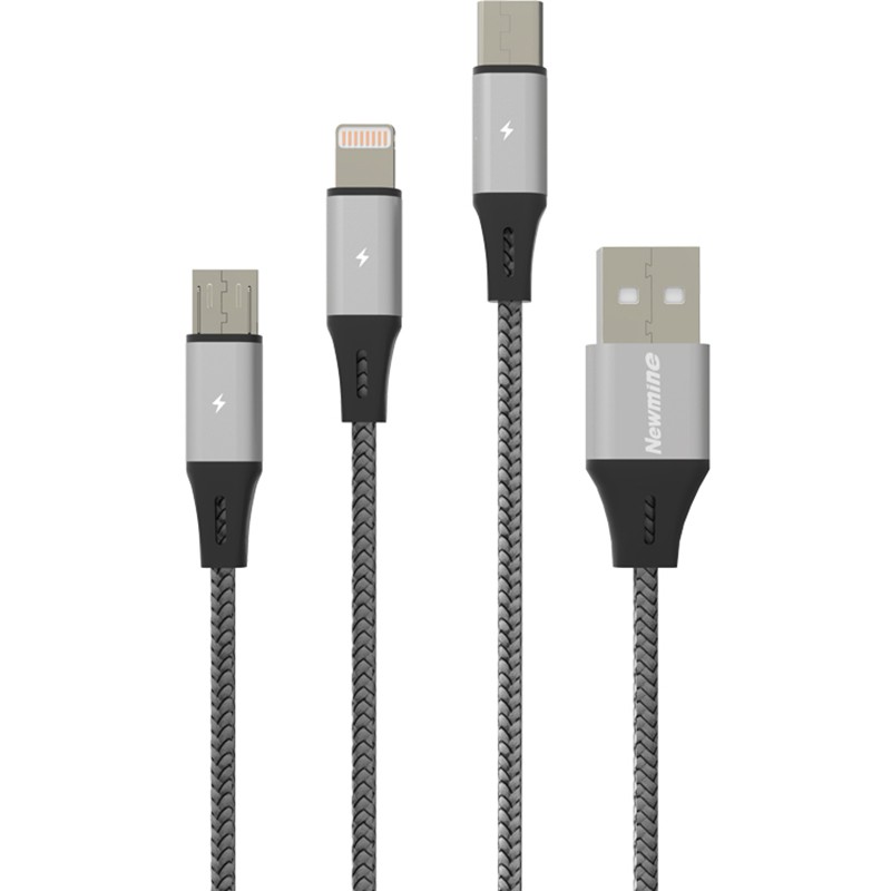 纽曼一拖三编织充电线XS10 蓝色