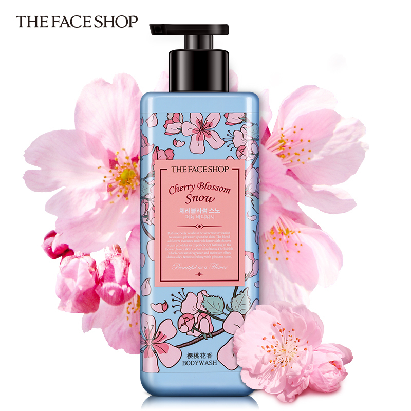 菲诗小铺/THE FACESHOP 和风樱雪香水沐浴露500ml(清新花果香)活力洁肤 1瓶装高清大图