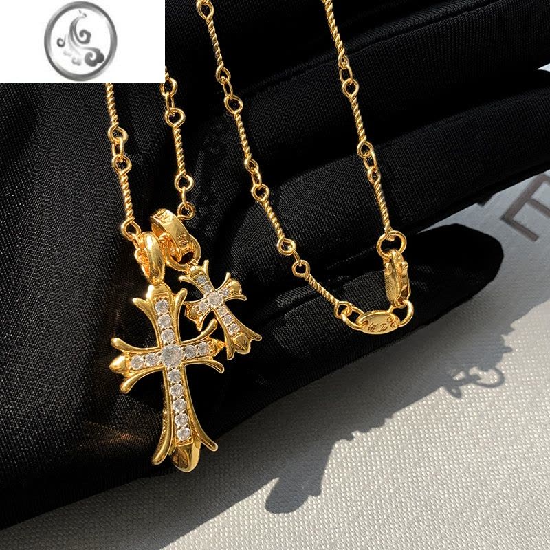 JiMiK罗心不掉色项链女轻奢小众高级感欧美吊坠金色锁骨链男潮图片